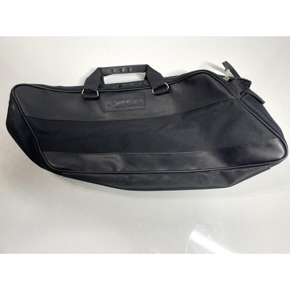 Harley Davidson Black Leather/Canvas Motorcycle Zipper Travel Duffle Biker Bag - Picture 4 of 13